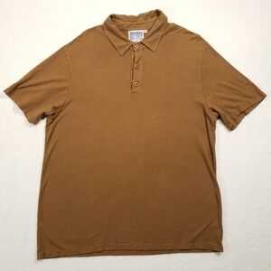 Jungmaven Polo Shirt Mens XXL Brown Hemp Organic Cotton Made in USA Short Sleeve